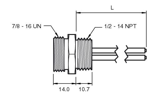 传感器/执行器插头 1/2" NPT-V93-G-.3M