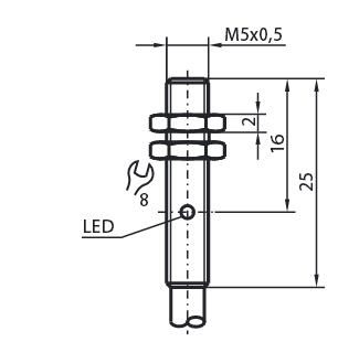 电感式传感器 NBB0，8-5GM25-E1