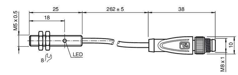 电感式传感器 NBB0，8-5GM25-E2-0，3M-V3