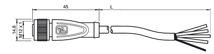 内螺纹连接器 V1-G-2M-PUR-ABG