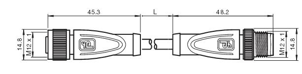 连接电缆 V1-G-2M-PVC-V1-G