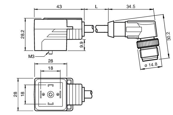 阀门连接器 VMA-2+P-0，3M-PVC-V1-W