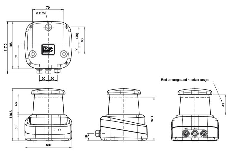 2-D激光扫描器 OMD12M-R2000-B23-V1V1D-HD-1L