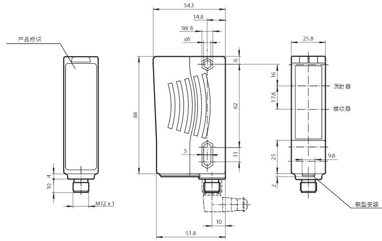 反射板型光电传感器 RL28-55/47/82b/105