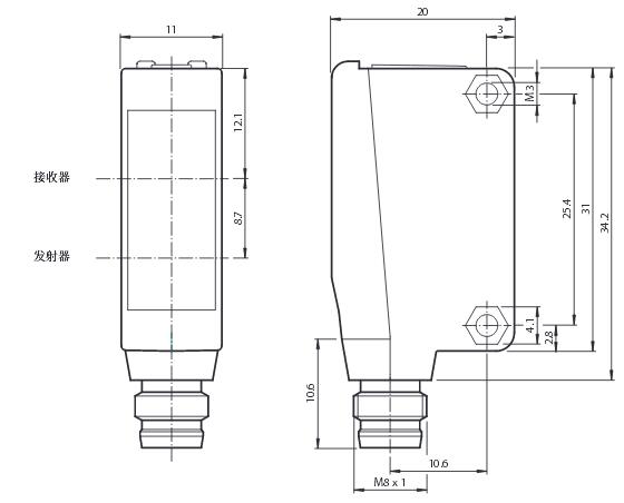 漫反射型传感器 ML100-8-HW-350-RT/95/103