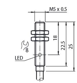 电感式传感器 NBB1，5-5GM25-E2