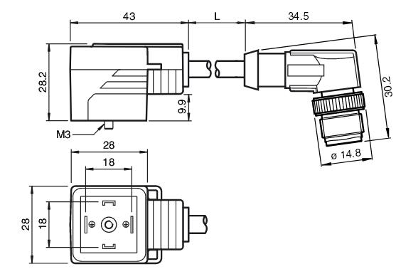 阀门连接器 VMA-2+P-0，6M-PUR-V1-W