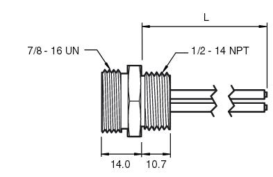 传感器/执行器插头 1/2" NPT-V94-G-.3M