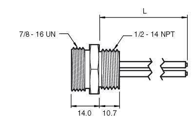 传感器/执行器插头 1/2" NPT-V94-G-S-.3M