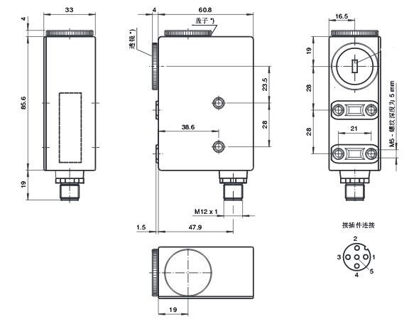 色标对比度传感器 DK21-9，5/9S50/110/124