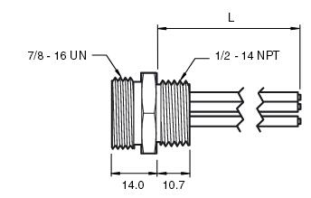 传感器/执行器插头 1/2" NPT-V95-G-.3M