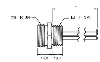 传感器/执行器插头 1/2" NPT-V95-G-S-.3M