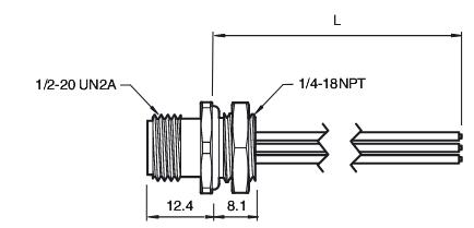 传感器/执行器插头 1/4" NPT-V124-G-S-.076M