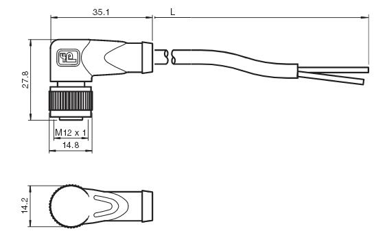 电缆连接器 V1-W-N-2M-PUR