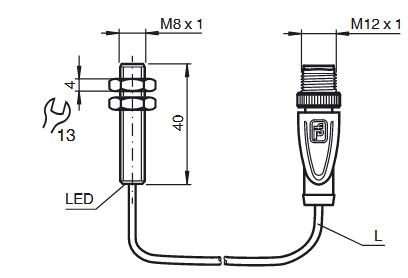 电感式传感器 NBB1，5-8GM40-E2-C-0，4M-V1