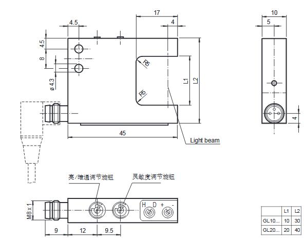 光电槽形传感器 GL20-RT/32/40a/98a