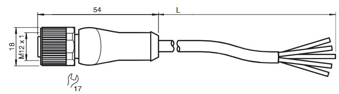 内螺纹连接器 V15L-G-5M-PUR-U