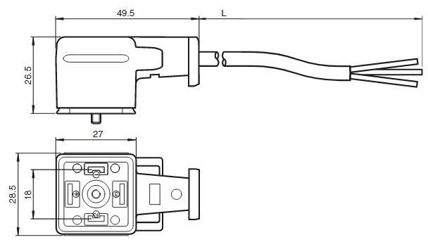 阀门连接器 VMA-2+P/L1-2M-PUR