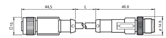 连接电缆 V15B-G-0，6M-PUR-ABG-V15B-G