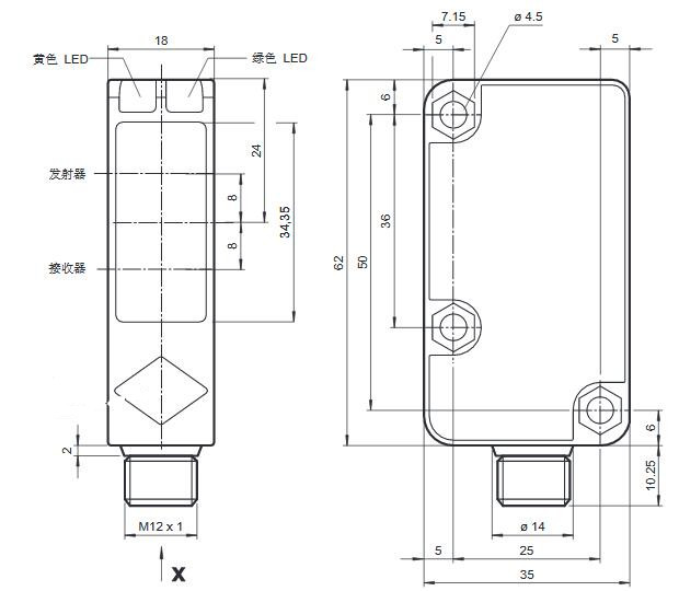 漫反射型传感器 RL31-8-1200-RT/73c/136