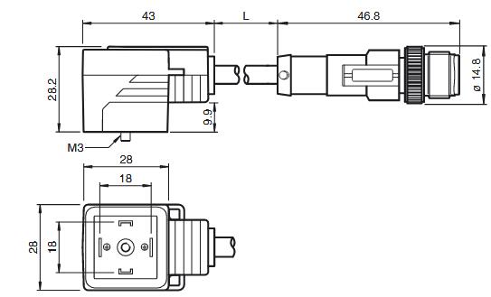 阀门连接器 VMA-2+P/Z2-0，6M-PUR-V1-G