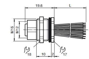 传感器/执行器插头 V15-M16H-500