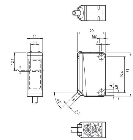 对射型光电传感器 M100/MV100-6091/102