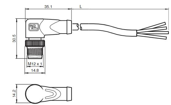 电缆连接器 V1S-W-5M-PUR