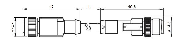 连接电缆 V15B-G-2M-PUR-ABG-V15B-G