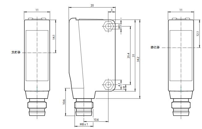 对射型光电传感器 M100/MV100-IR/76a/95/103