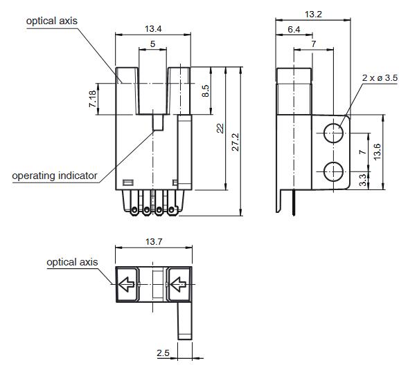 光电槽形传感器 GL5-R/28a/155