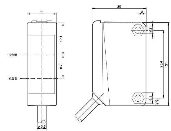 反射板型光电传感器 ML100-55/103/115a