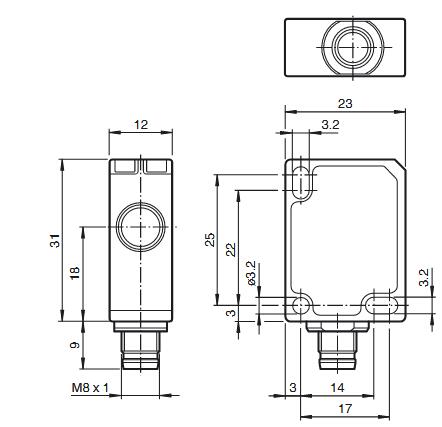 直接检测超声波传感器 UB100-F77-E1-V31