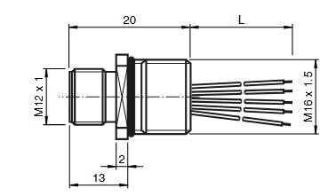 传感器/执行器插头 V1S-M16-500