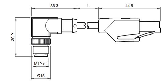 连接电缆 V1SD-90-W-3M-PUR-ABG-V45-G