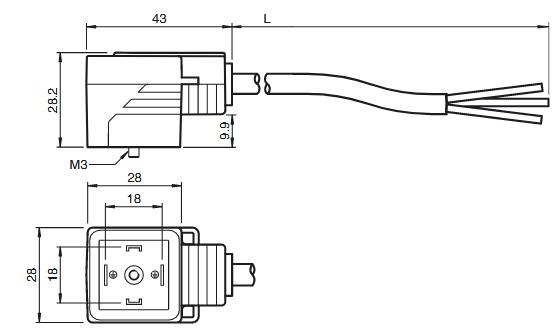 阀门连接器 VMA-2+P/Z2-2，5M-PUR