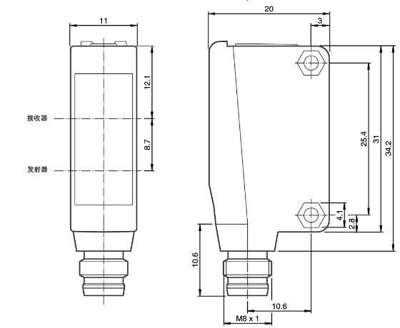 反射板型光电传感器 ML100-6-IR/95/103