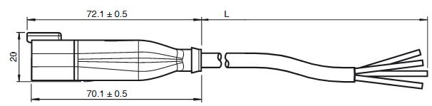 电缆连接器 DT4P-G-BK1，5M-PUR-O1