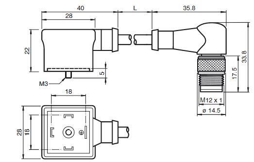 阀门连接器 VMA-3+P-2M-PUR-V1-W