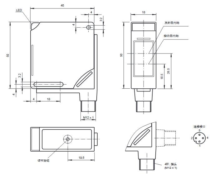 对射型光电传感器 M11/MV11-Ex/40b/112