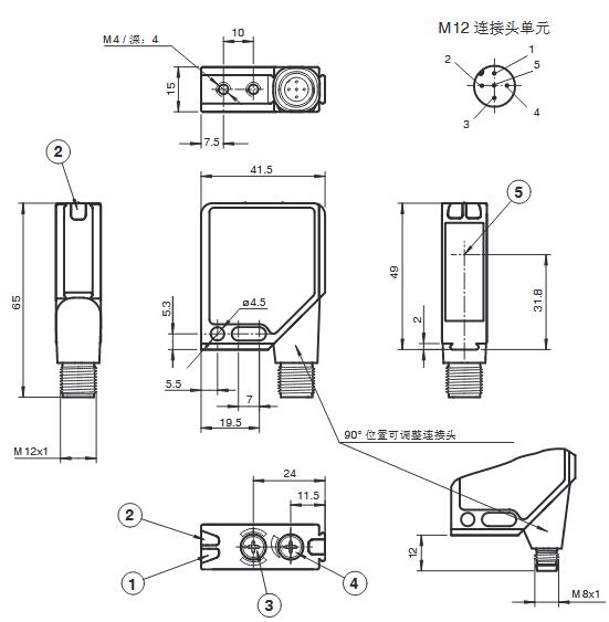 反射板型光电传感器 MLV12-54-LAS/76b/110/115