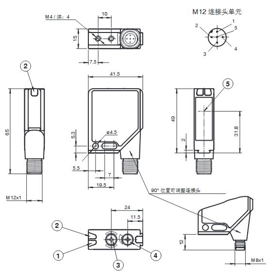 反射板型光电传感器 MLV12-54-LAS/76b/110/124