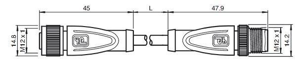 电缆连接器 V1-G-0，5M-PUR-ABG-V1-G