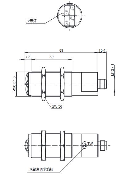 漫反射型传感器 GLV30-8-2500/47/73c