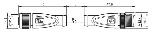 电缆连接器 V1-G-1，5M-PVC-V1-G