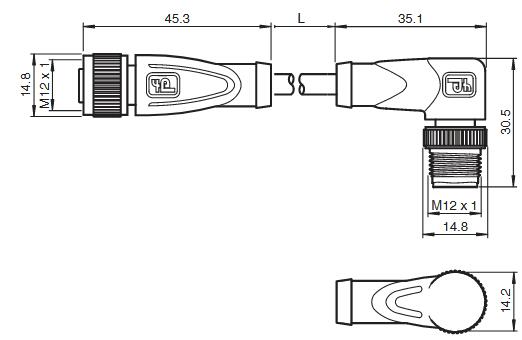 电缆连接器 V1-G-10M-PUR-ABG-V1-W