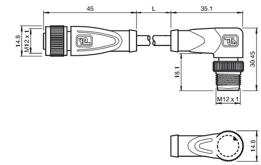 电缆连接器 V1-G-15M-PUR-ABG-V1-W