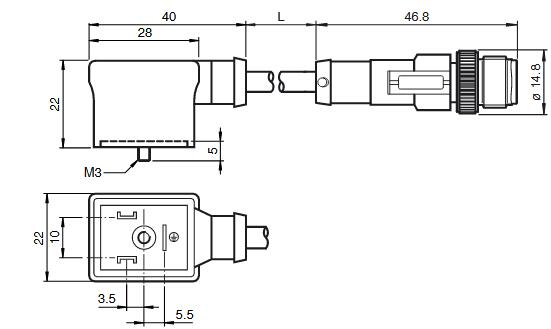 阀门连接器 VMB-2+P-0，6M-PUR-V1-G