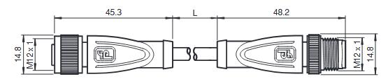 连接电缆 V1-G-2，5M-PVC-V1-G