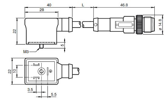 阀门连接器 VMB-2+P/Z2-0，6M-PUR-V1-G